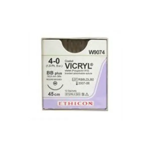 Vicryl hechtdraad 4-0 BB Plus naald