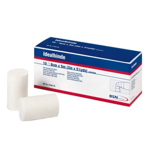 Idealbinde verband 5 m x 8 cm met cellofaan