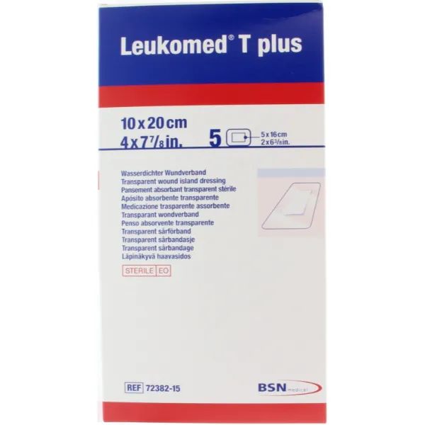 BSN Leukomed T Plus eilandpleister transparant - 10 x 20 cm, 5 stuks