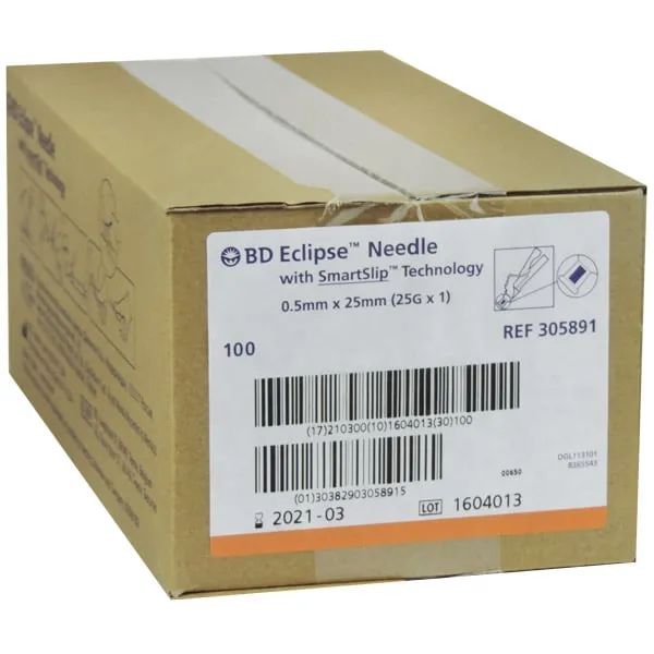 BD Eclipse Veiligheidsnaald - 25 G, 25 mm