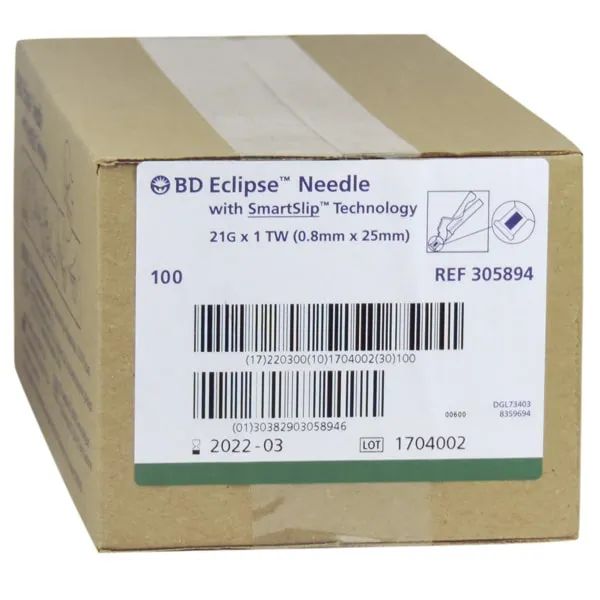 BD Eclipse Veiligheidsnaald - 21 G, 25 mm