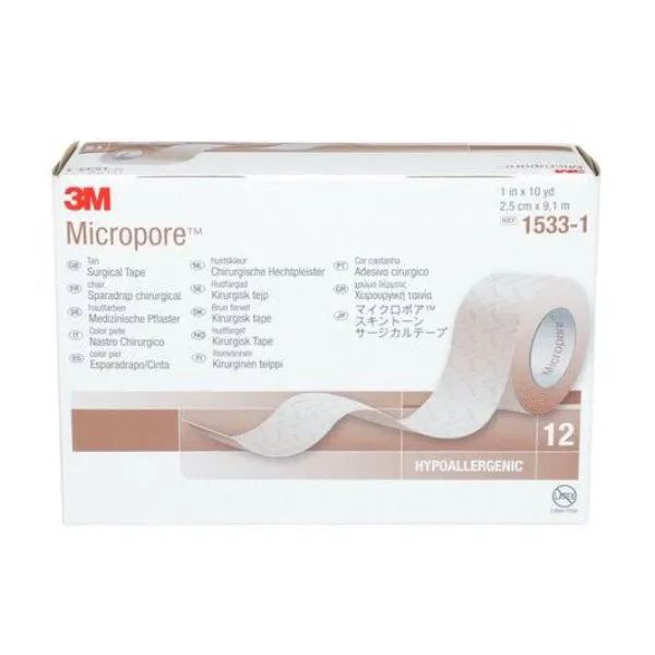 Micropore hechtpleister beige - 2,5 cm x 9.15 meter