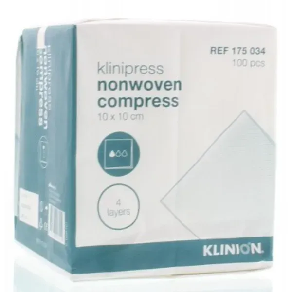 Klinion gaaskompress non woven 5 x 5 cm 4 laags