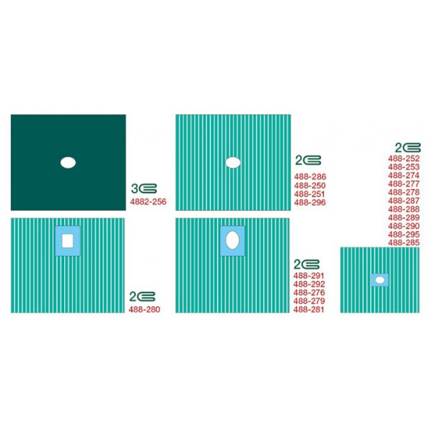 Afdeklaken groen 2 laags met venster 6 cm - 50 x 60 cm