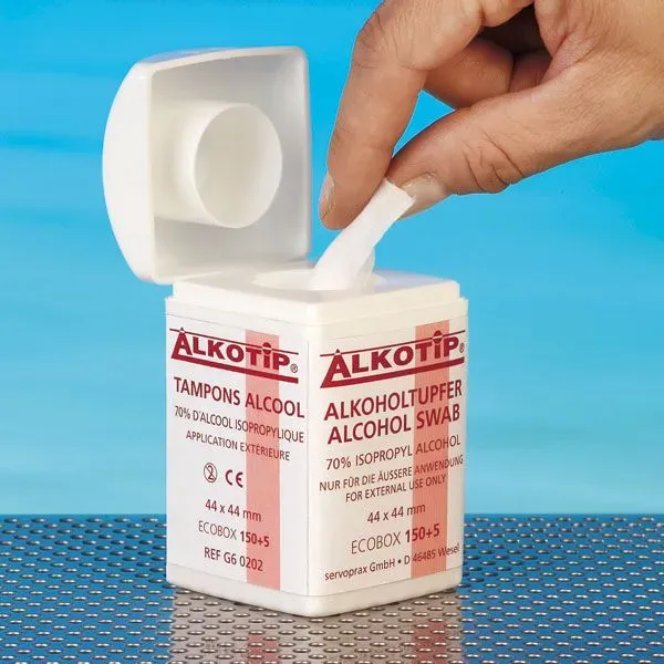 Alkotip alcoholreinigingsdoekje huid 44 x 44 mm