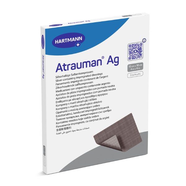 Atrauman AG niet-verklevend zilverhoudend barriereverband 10 x 10 cm