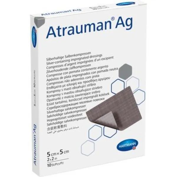 Atrauman AG niet-verklevend zilverhoudend barriereverband - 5 x 5 cm