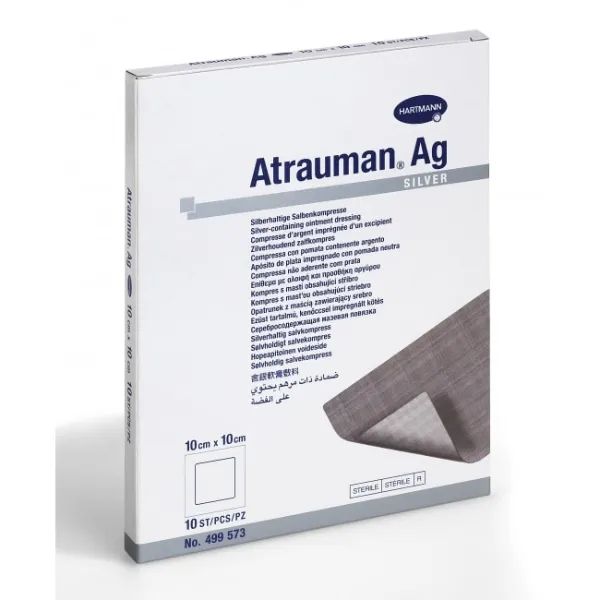 Atrauman AG niet-verklevend zilverhoudend barriereverband - 10 x 10 cm