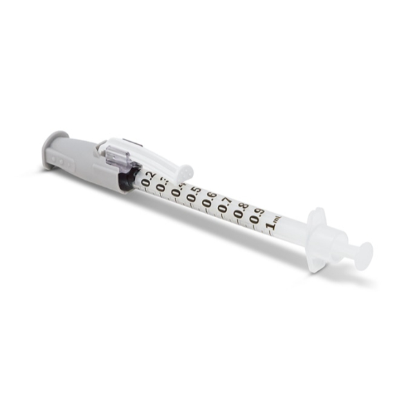 BD SafetyGlide spuit 1 ml met geintegreerde tuberculose naald 27 G x 13 mm
