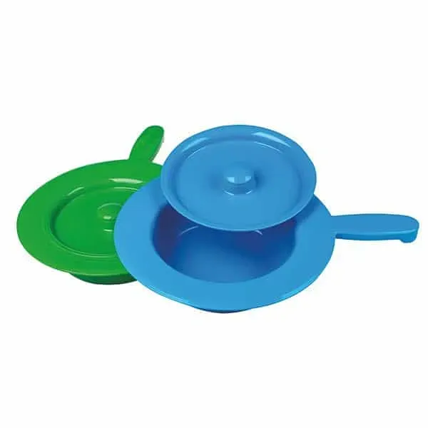 Bedpan groen met deksel kunststof