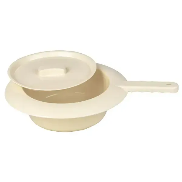 Bedpan wit met deksel kunststof