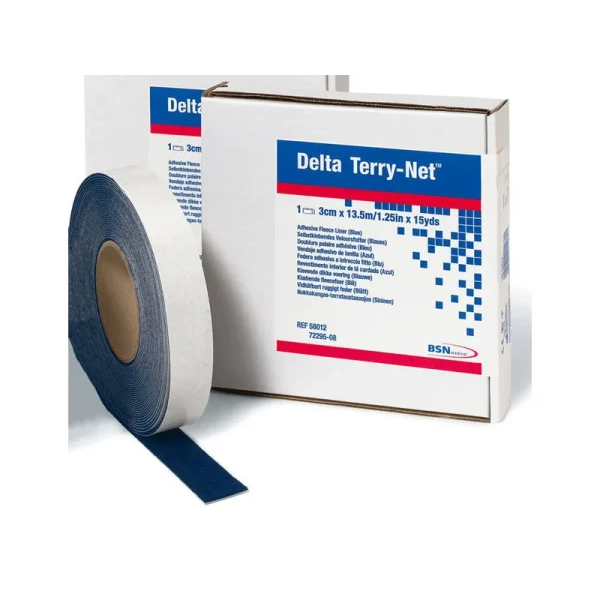 BSN Delta Terry-Net adhesive fleece blauw 13,5 m x 3 cm