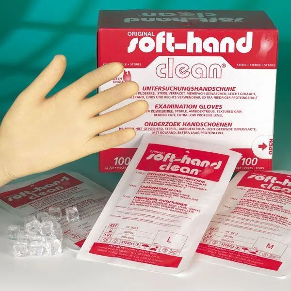 Onderzoekshandschoen latex Soft-Hand clean poedervrij - S