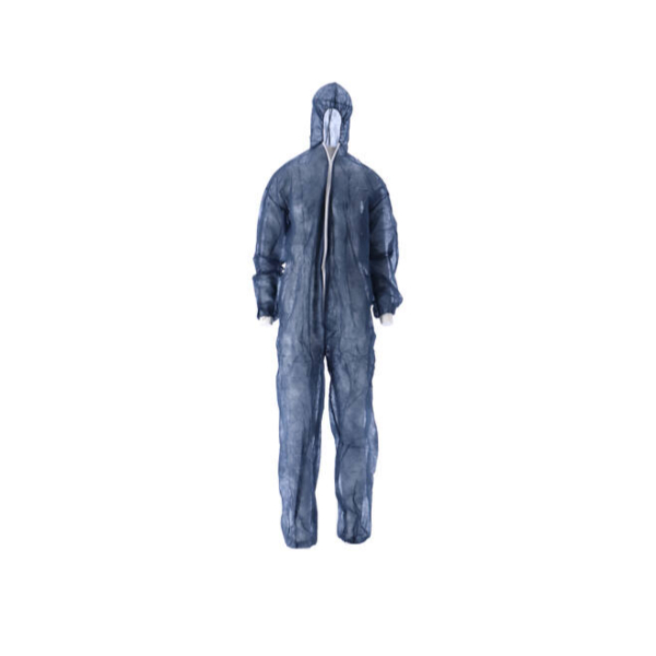 CMT pp non woven coverall, blauw, large, light weight, ritssluiting