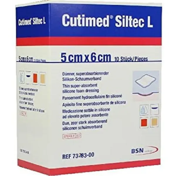 Cutimed Siltec L schuimverband - 5 x 6 cm