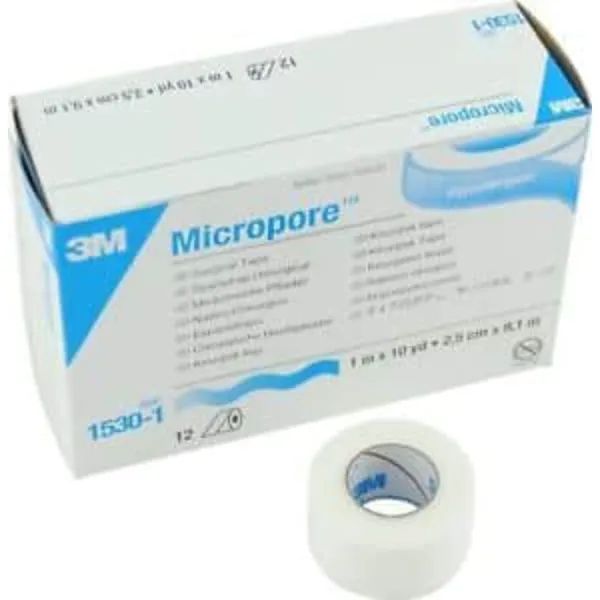 Micropore hechtpleister wit - 2,5 cm x 9.15 meter