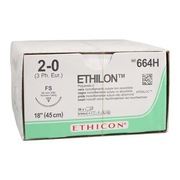 Ethilon hechtdraad 2-0 FS naald 45 cm