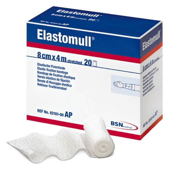 Fixatiewindsel elastisch Elastomull 4 m x 6 cm met cellofaan