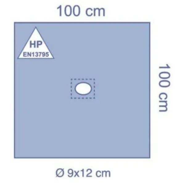 Gatlaken Medline 100 x 100 cm 9 x 12 cm gat ovaal