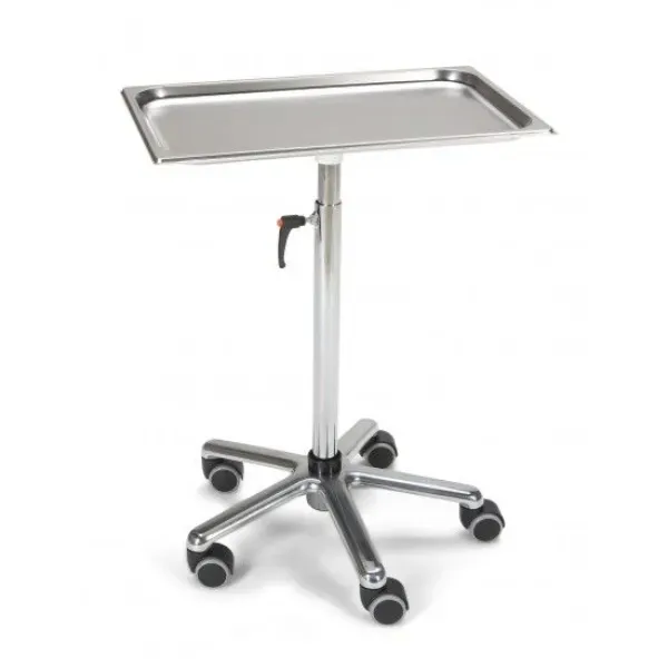Instrumententafel chroom met RVS werkblad 33x53cm