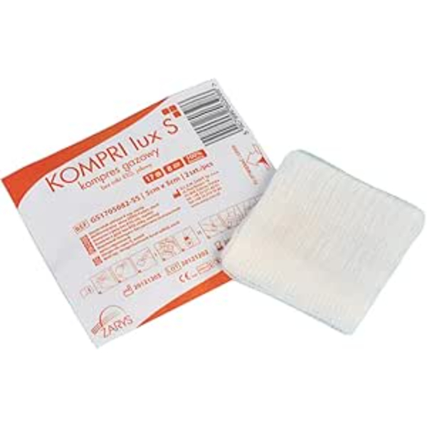 KOMPRI lux hydrofiel gaaskompressen 8 laags 10 x 10 cm per 10 stuks verpakt