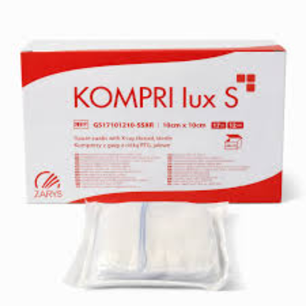 KOMPRI lux S X-RAY hydrofiel gaaskompressen 12 laags 10 x 10 cm per 10 stuks verpakt