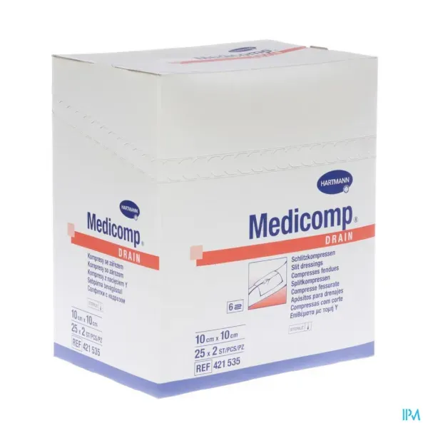 Gaaskompres Medicomp Drain 10 x 10 cm