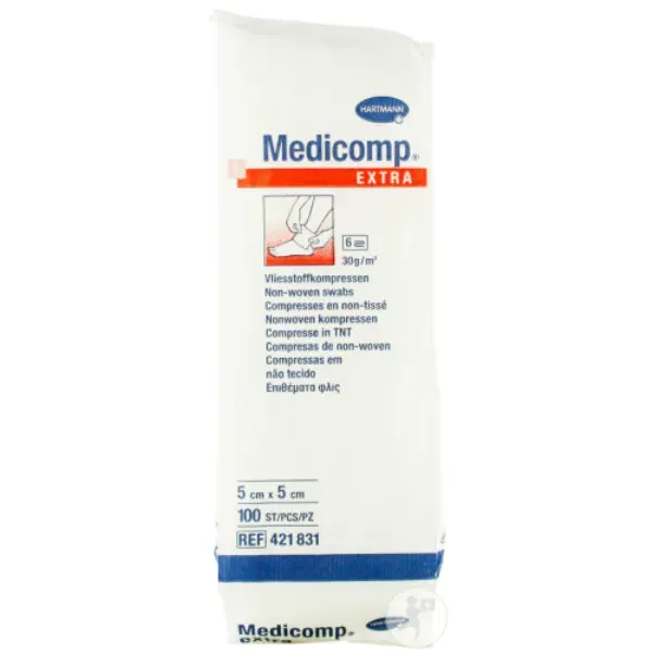 Gaaskompres Medicomp 5 x 5 cm 6 laags