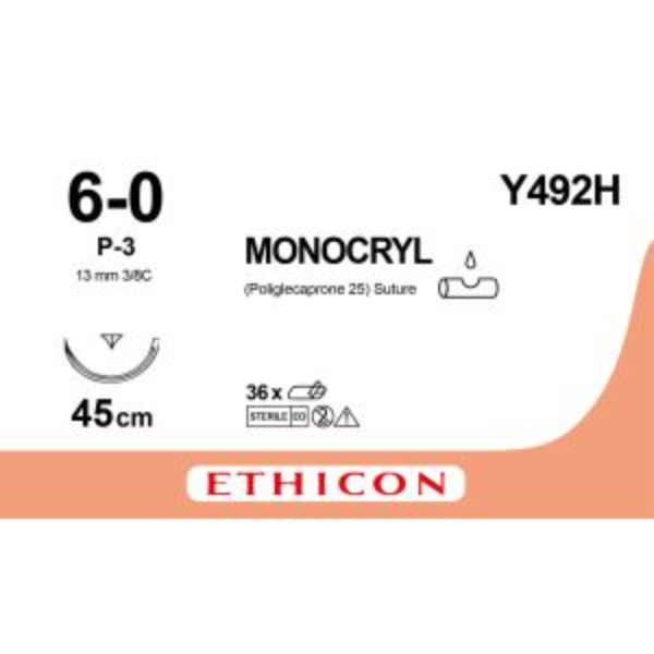 Monocryl hechtdraad 6-0 45cm P-3 Prime