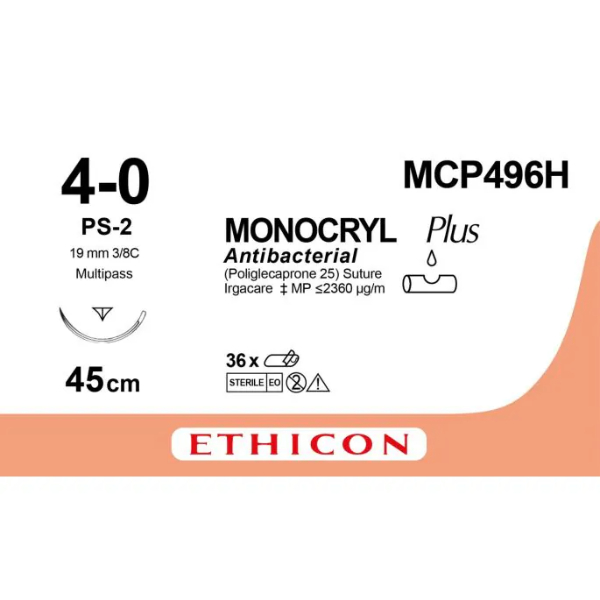 Monocryl Plus hechtdraad ongekleurd 4-0 PS-2 PRIME MP naald