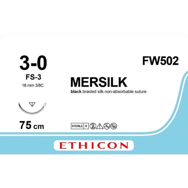Perma zijde hechtdraad 3-0 45 cm FS-2 naald