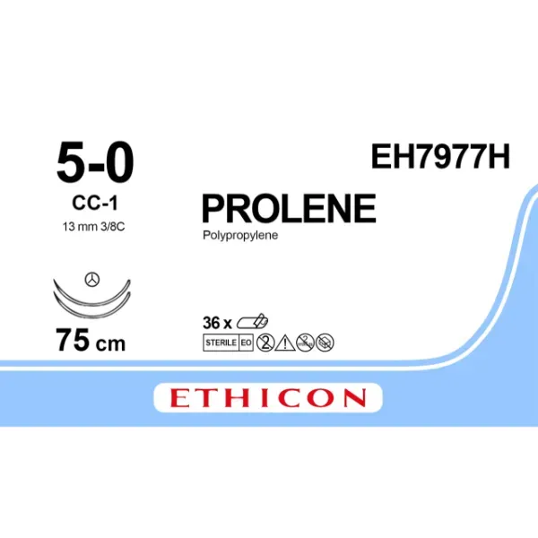 Prolene hechtdraad 5-0 blauw 2x CC-1 naald 75 cm