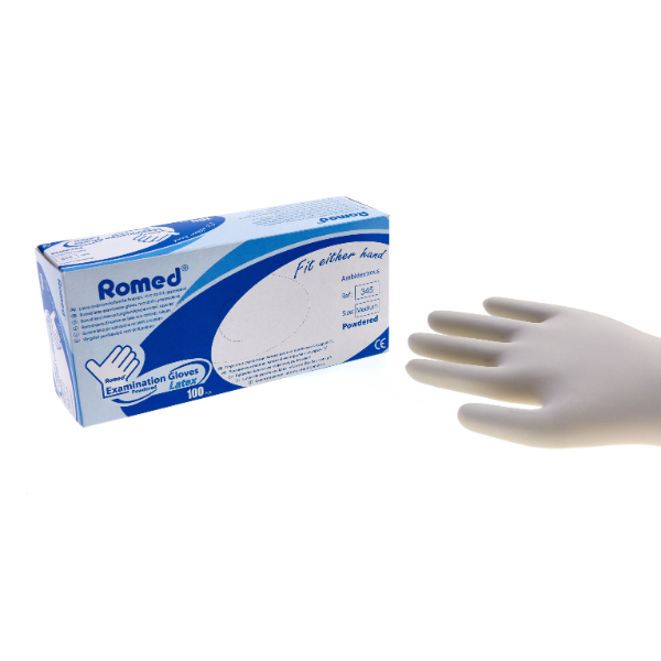 Romed handschoen M Latex gepoederd