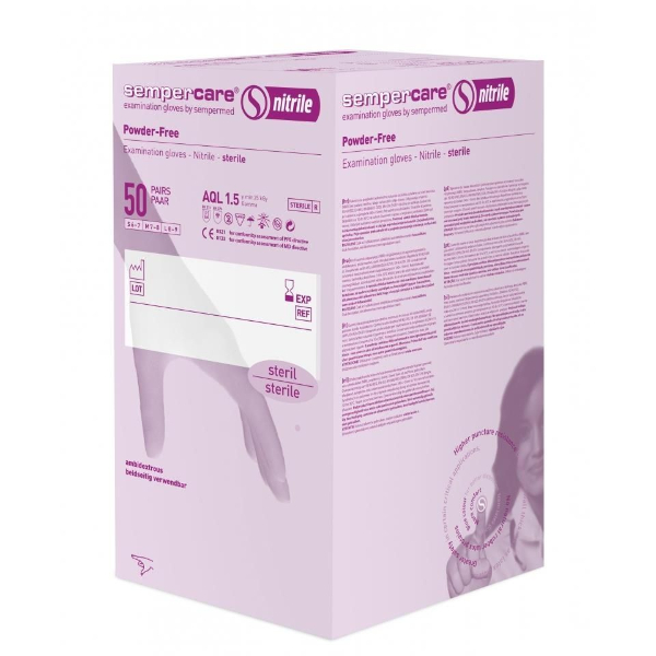 Semperit Sempercare nitril XL 50 paar. poedervrij blauw