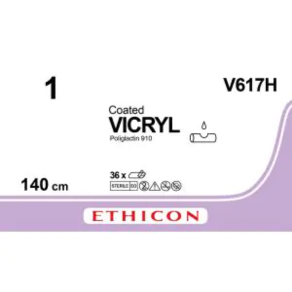 Vicryl hechtdraad 1-0 140cm non needled violet