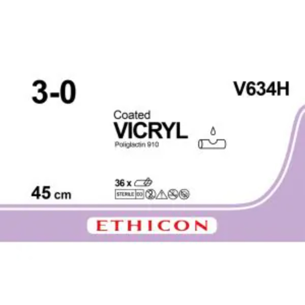 Vicryl hechtdraad 3-0; 3 x 45 cm violet