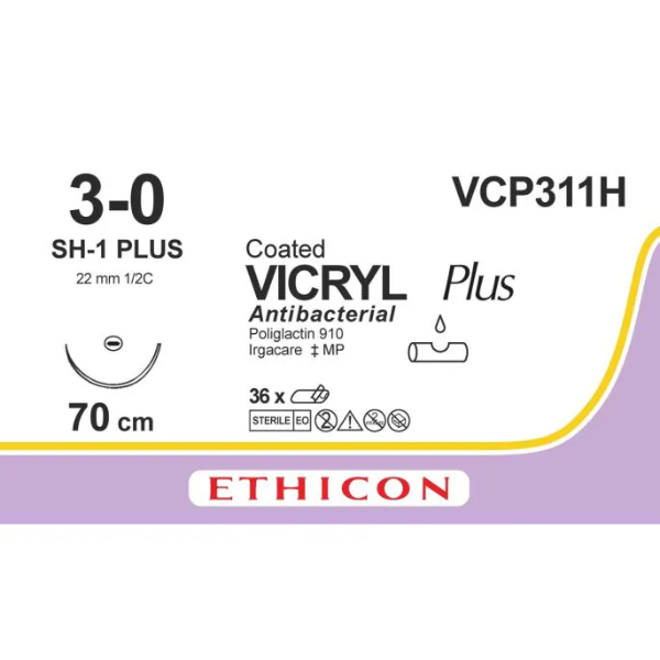 Vicryl hechtdraad 3-0 sh-1 70 cm