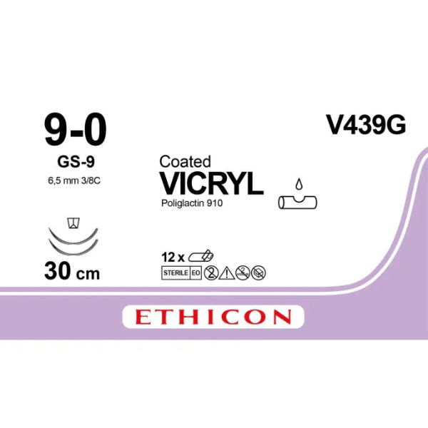 Vicryl hechtdraad 9-0 gs-9 30 cm
