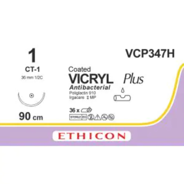 Vicryl Plus 1 90cm violet CT-1