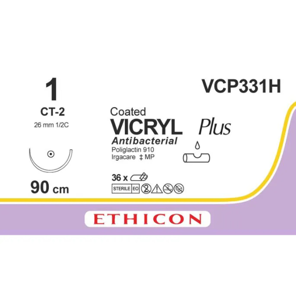 Vicryl Plus hechtdraad 1-0 90cm CT-2
