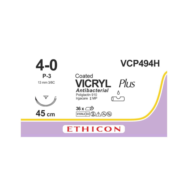 Vicryl Plus hechtdraad 4-0 45 cm P-3 naald