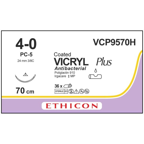 Vicryl Plus hechtdraad 4-0 70 cm FS2