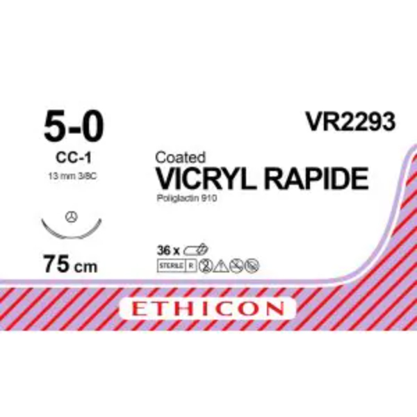 Vicryl Rapide 5-0; 75 cm ongekleurd V-18