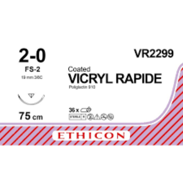 Vicryl Rapide ongekleurd 2-0 FS-2 naald 75 cm