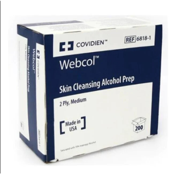 Webcol prep alcoholdoekjes IPA 70% 65x30mm 1x gevouwen